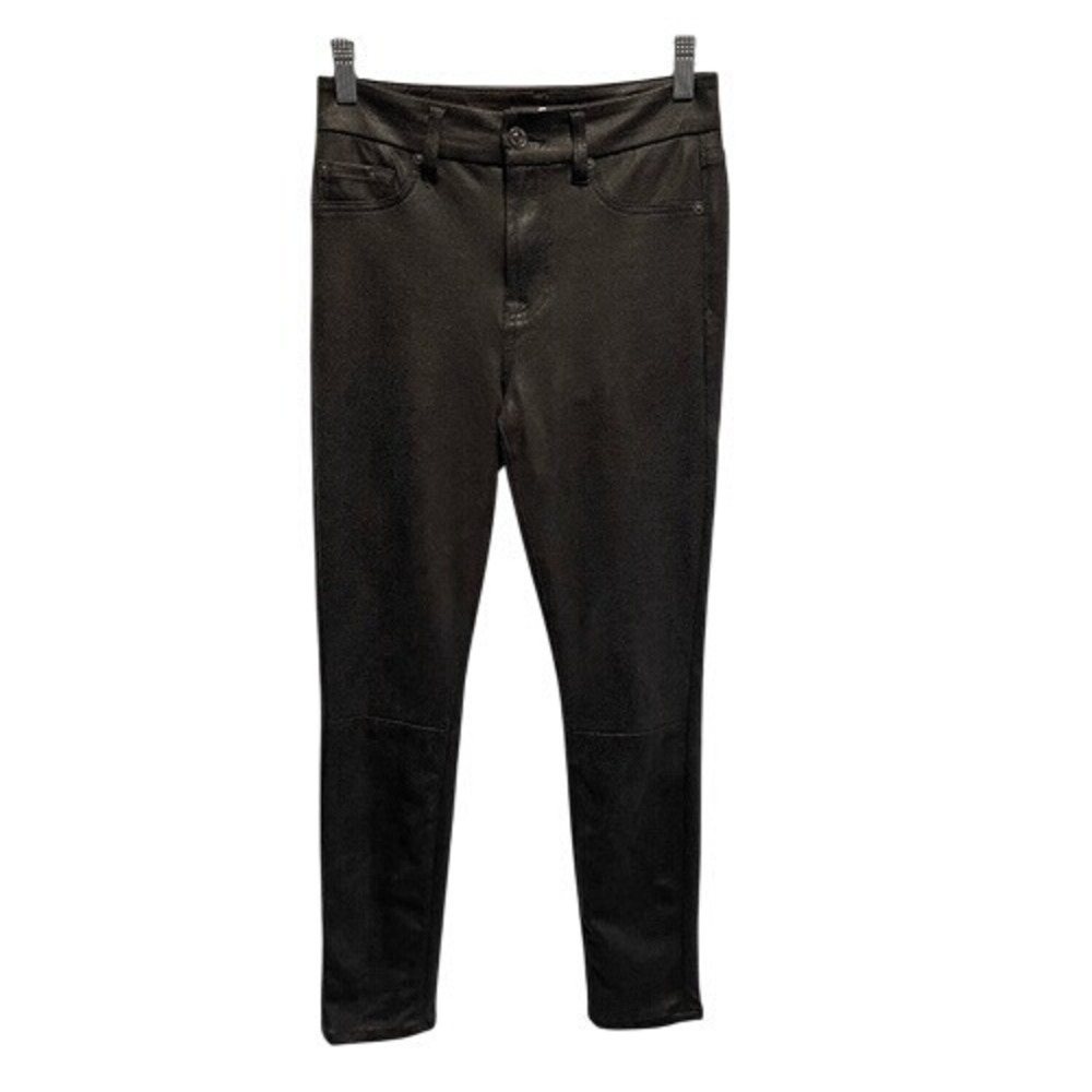 7 For All Mankind‎ Crocodile Coated Skinny Jeans Dark Gray Size 26